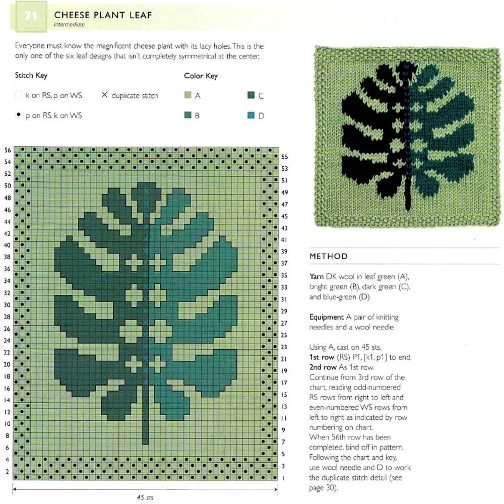 Leaf design knitting pattern