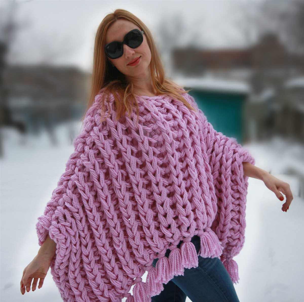 Hand knitted poncho pattern