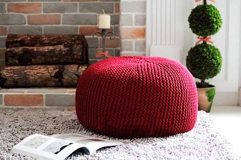 Knitted pouf pattern free