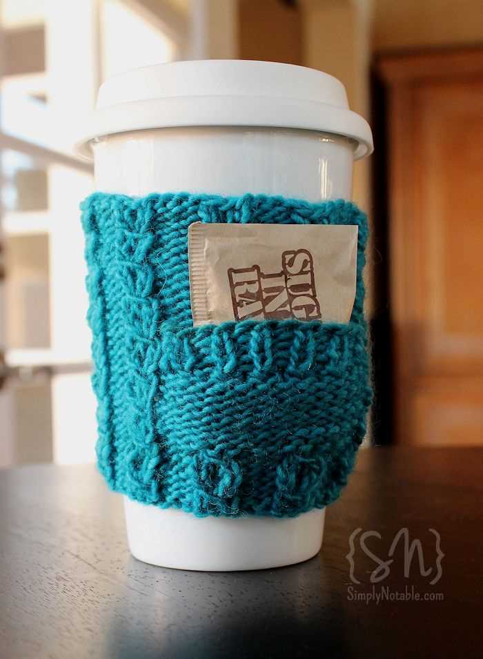 Mug cozy knitting pattern easy