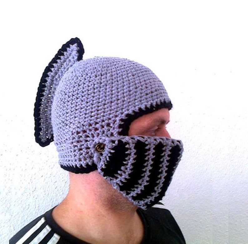 Knight helmet knitting pattern