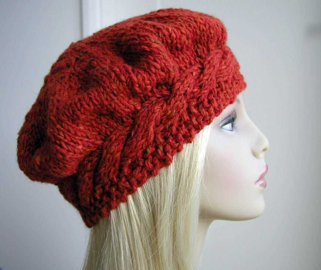 Cable beret knitting pattern