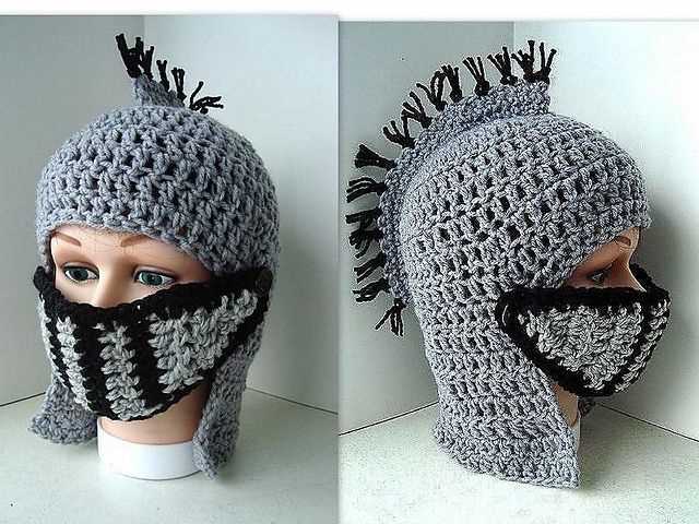 Knight helmet knitting pattern