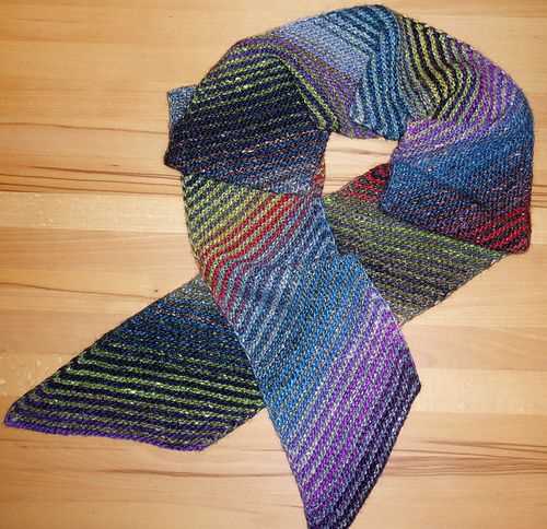 Diagonal knitting scarf pattern