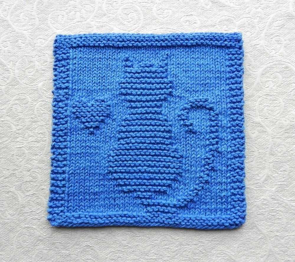 Free knitted heart square pattern