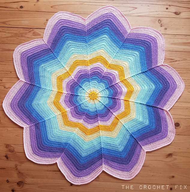 Knit flower blanket pattern