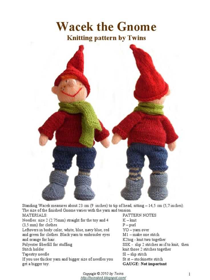 Free gnome knitting patterns to download