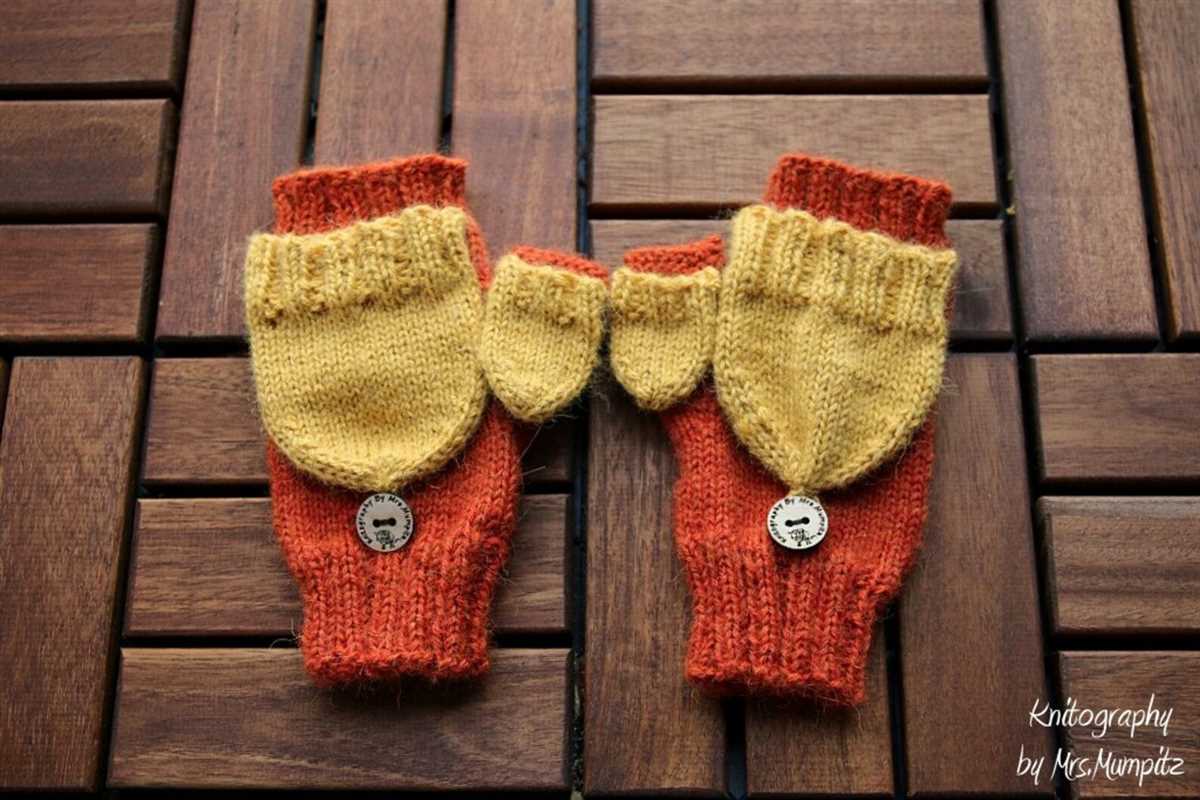 Fingerless mittens with flap knitting pattern