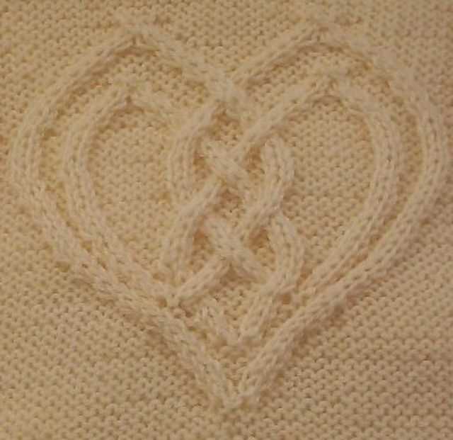 Knit heart cable pattern