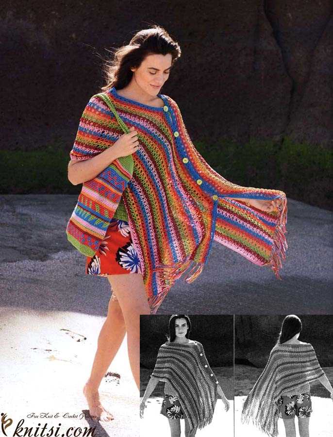 One piece poncho knitting pattern