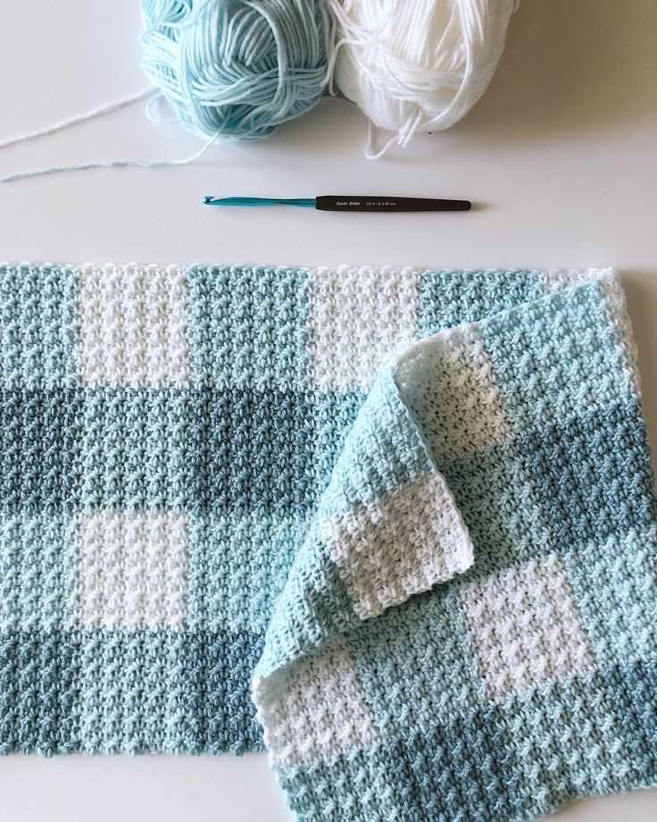 Gingham blanket knitting pattern