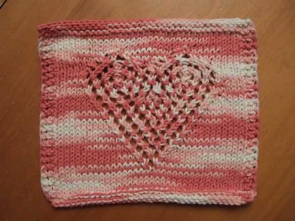 Free lace heart knitting pattern