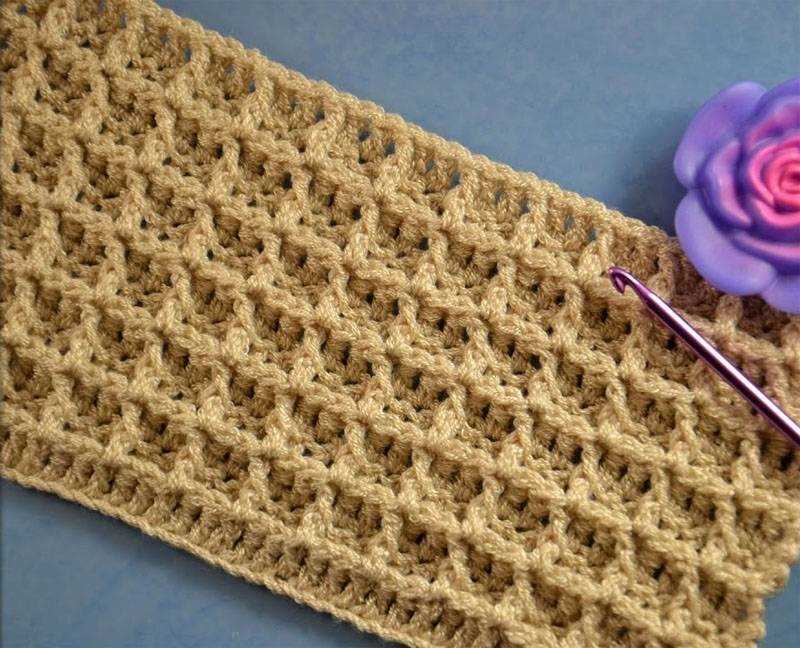 Waffle pattern knitting