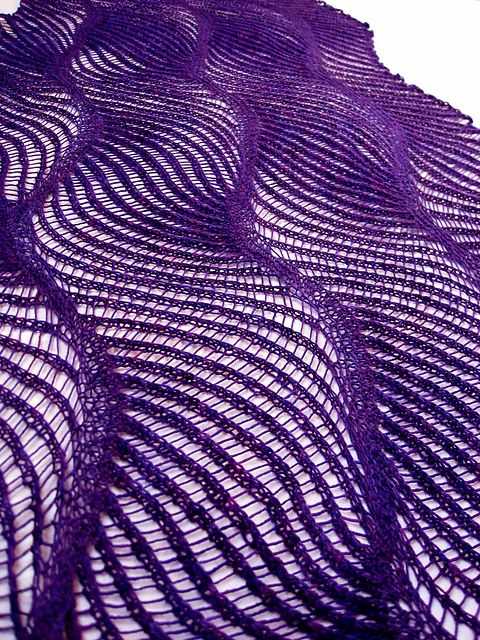 Wave shawl knit pattern