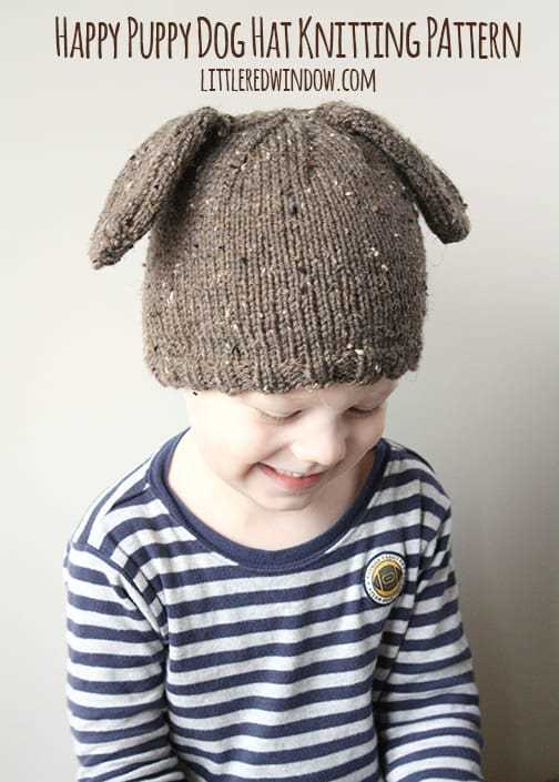 Knit dog hat with ear holes pattern free