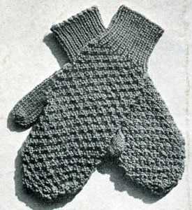 Worsted weight knit mitten pattern