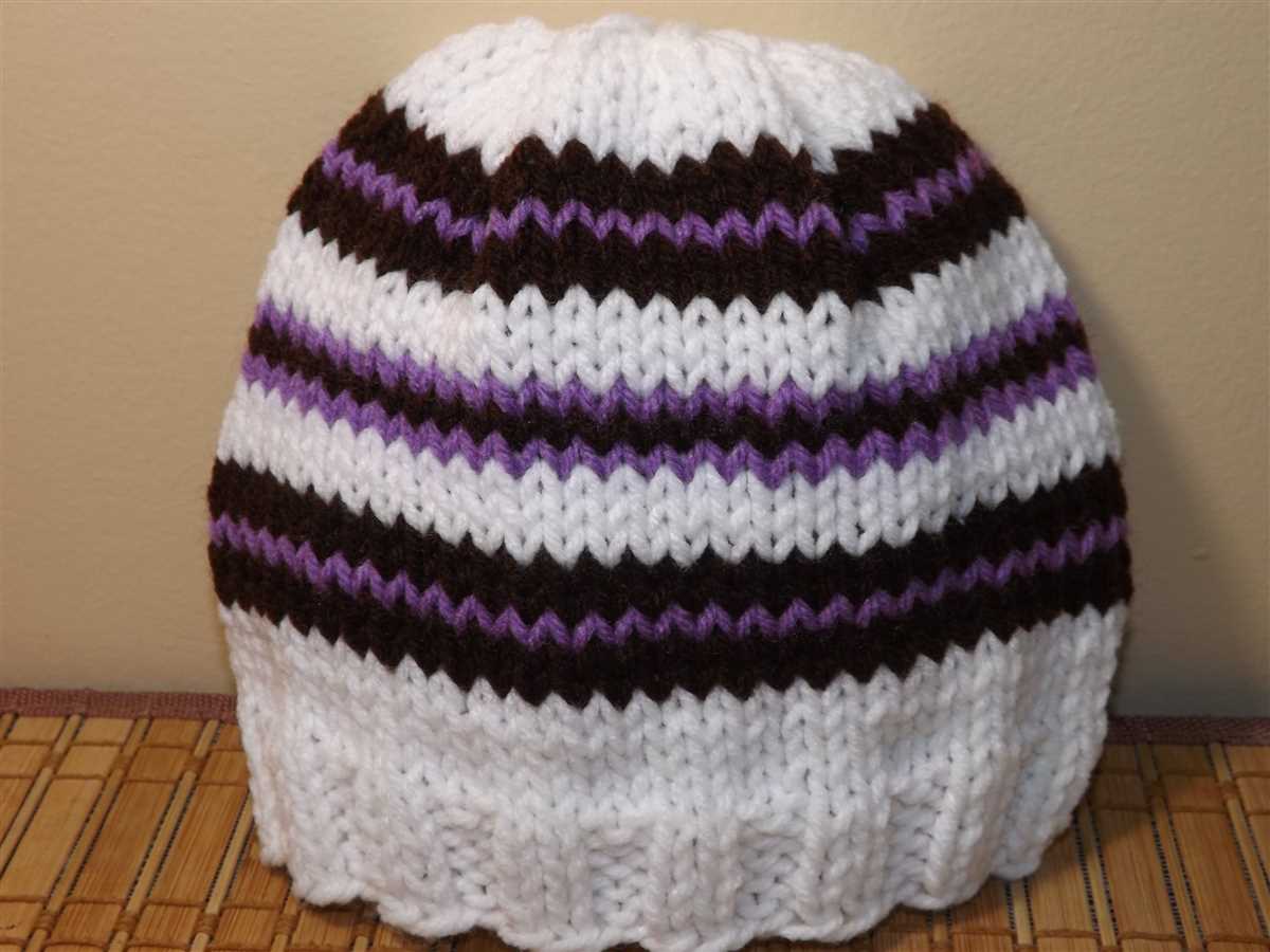 Knitted hat patterns straight needles