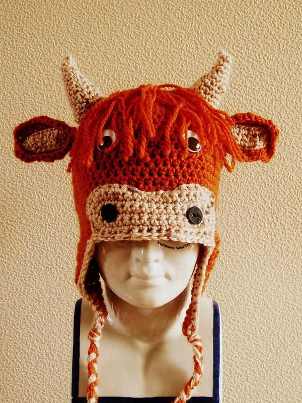 Knitted cow hat pattern