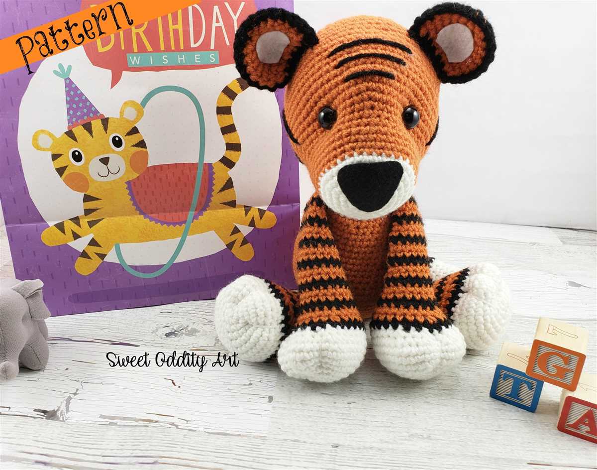 Knitted tiger toy pattern