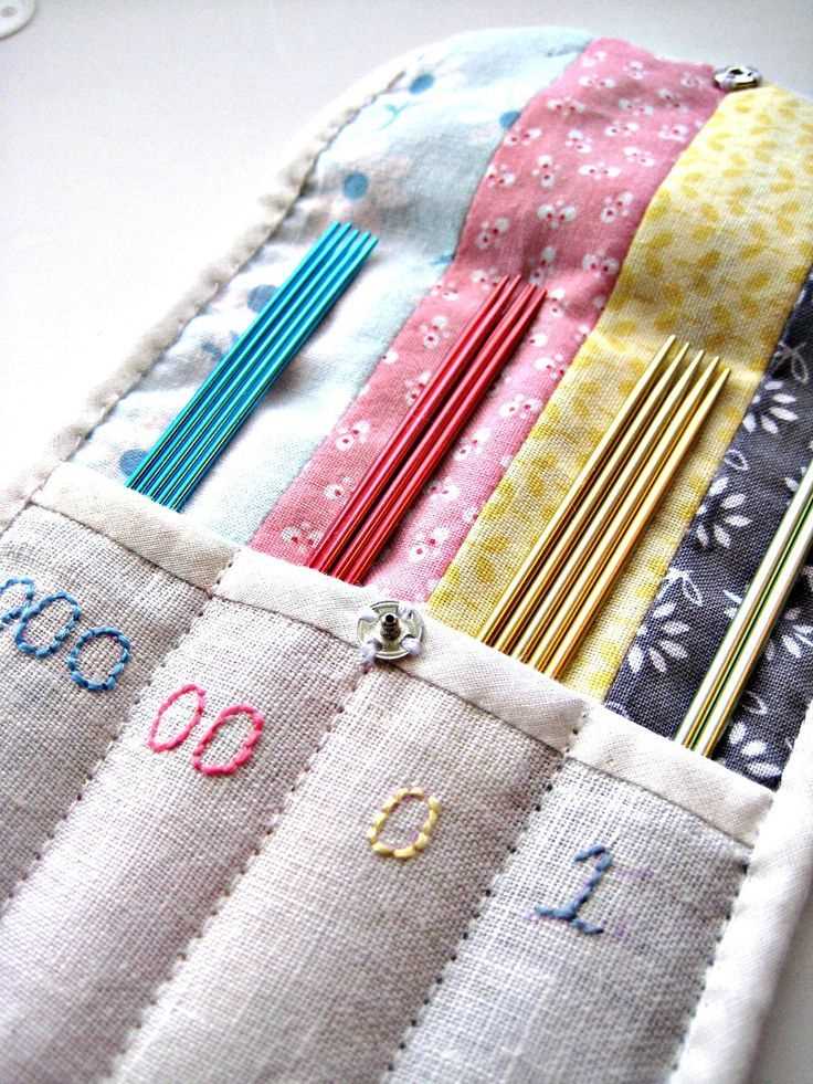 Knitting needle storage pattern