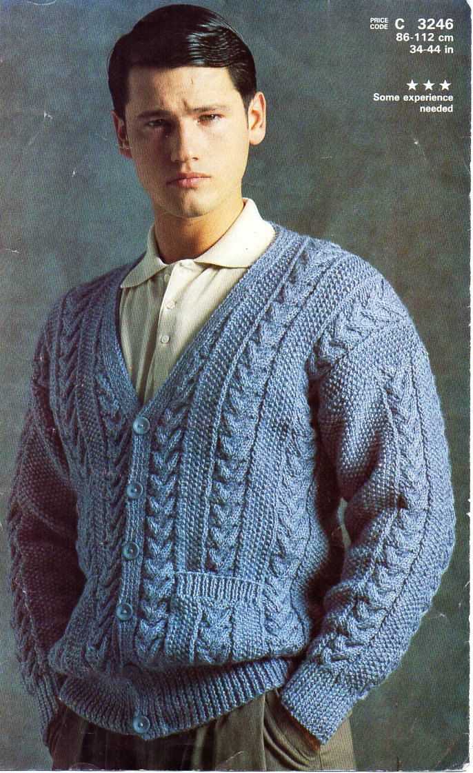 Aran knitting patterns for men's cardigans