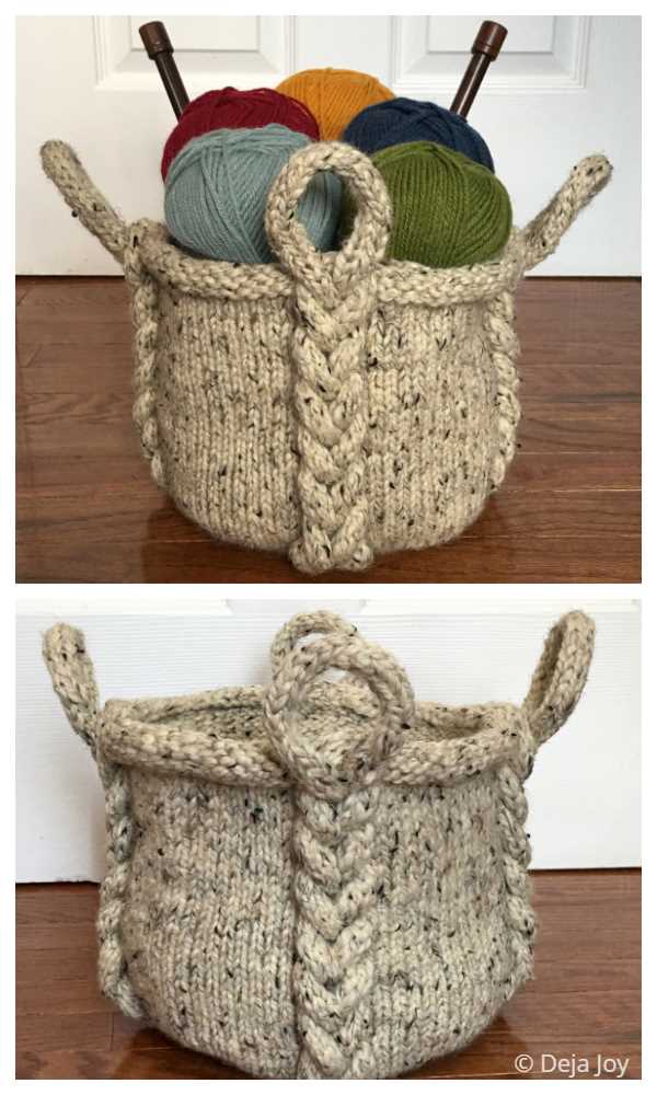 Knitted storage baskets free pattern