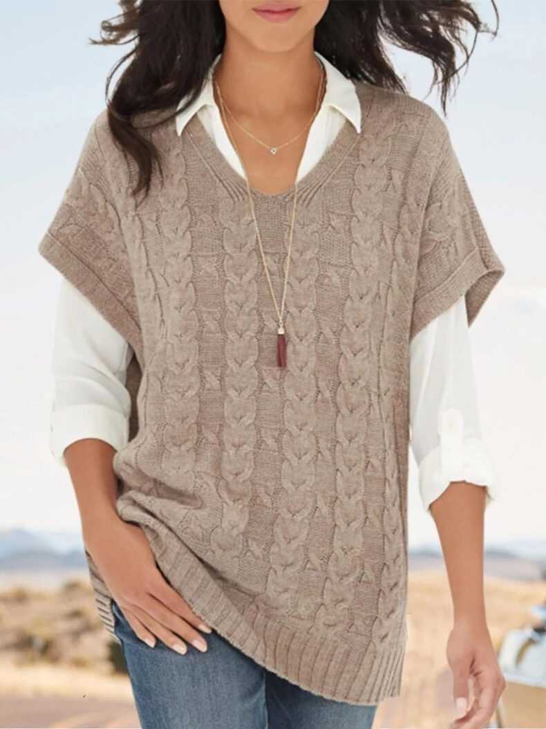 Oversized v neck sweater knitting pattern