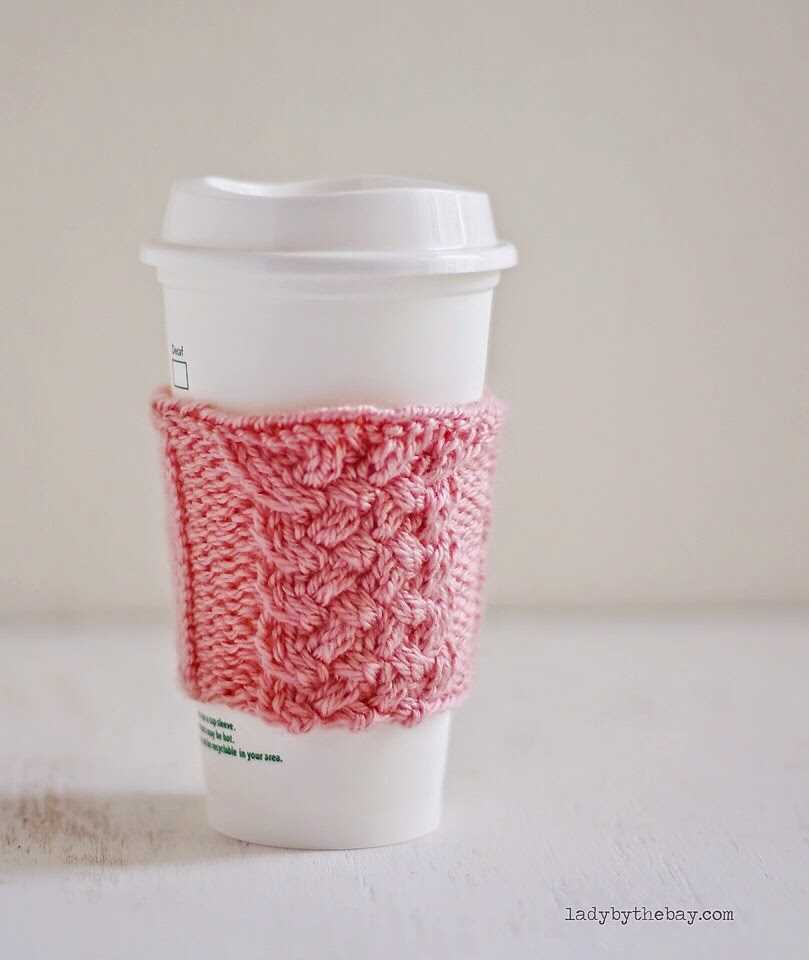 Knitted coffee mug sleeve pattern