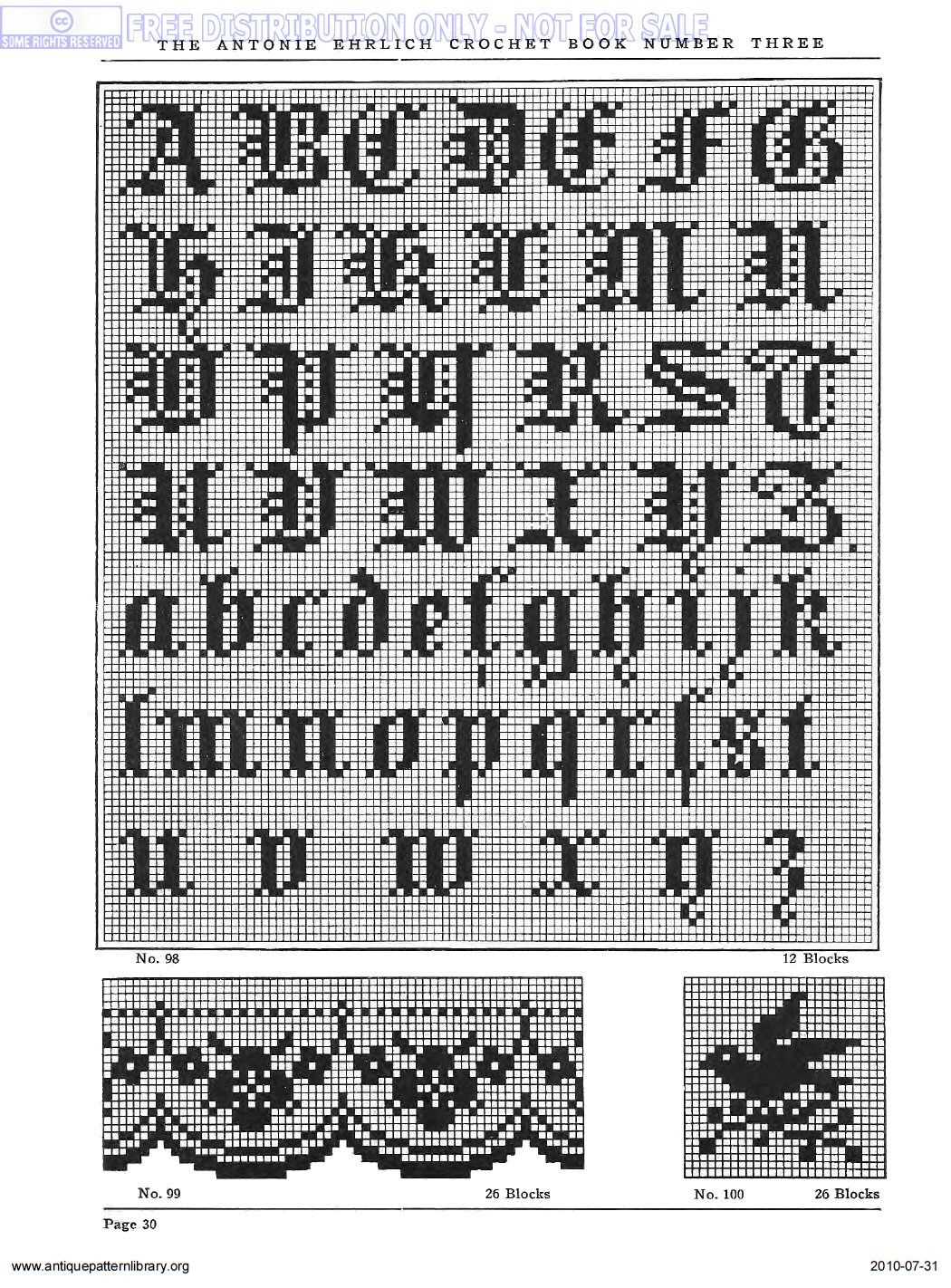 Free knitting pattern for alphabet letters