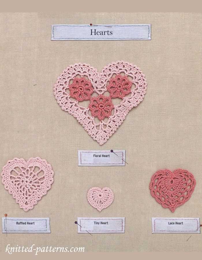 Free lace heart knitting pattern