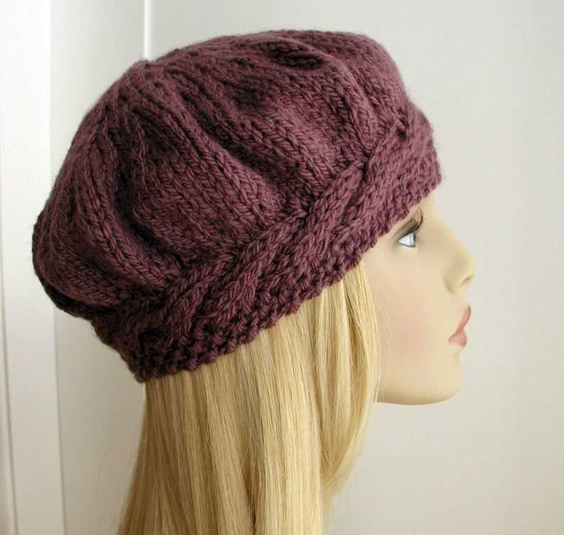 Cable beret knitting pattern