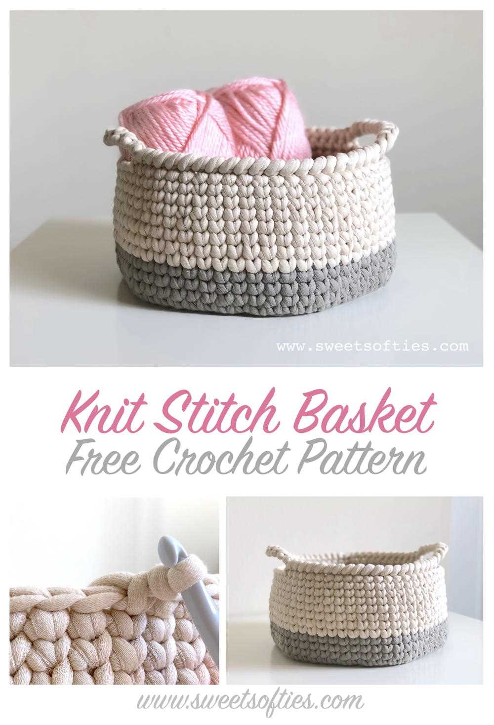 Knitted storage baskets free pattern