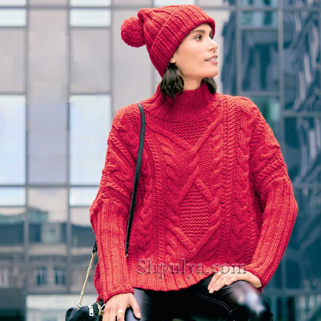Oversized v neck sweater knitting pattern
