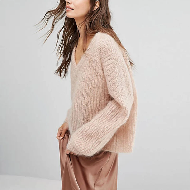 Oversized v neck sweater knitting pattern