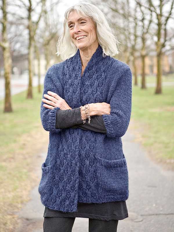 Colour block cardigan knitting pattern