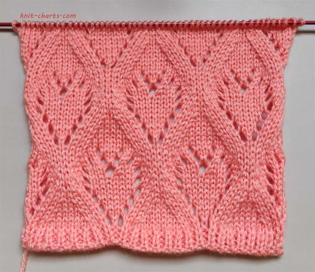 Free lace heart knitting pattern