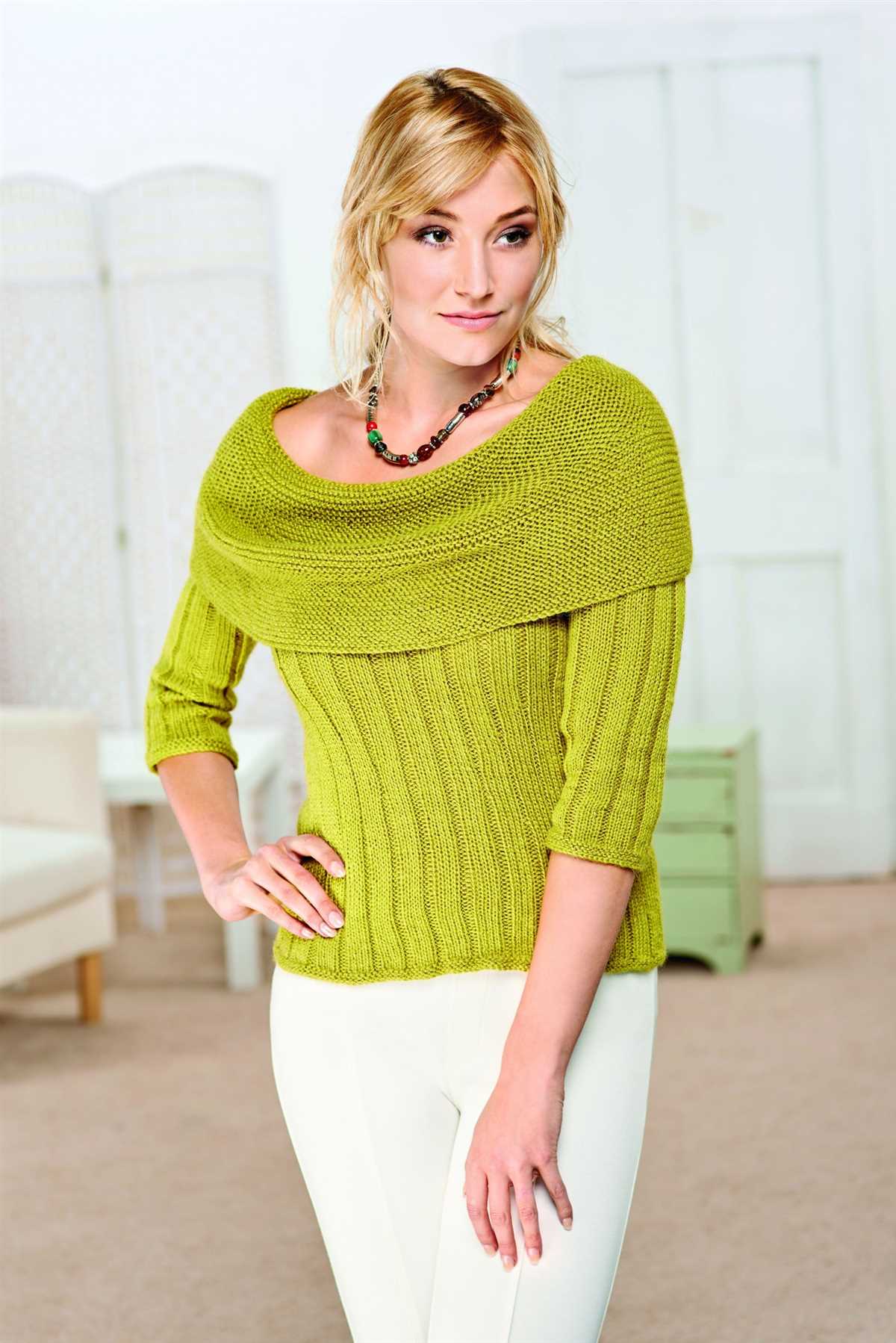 Knitting pattern cowl neck sweater