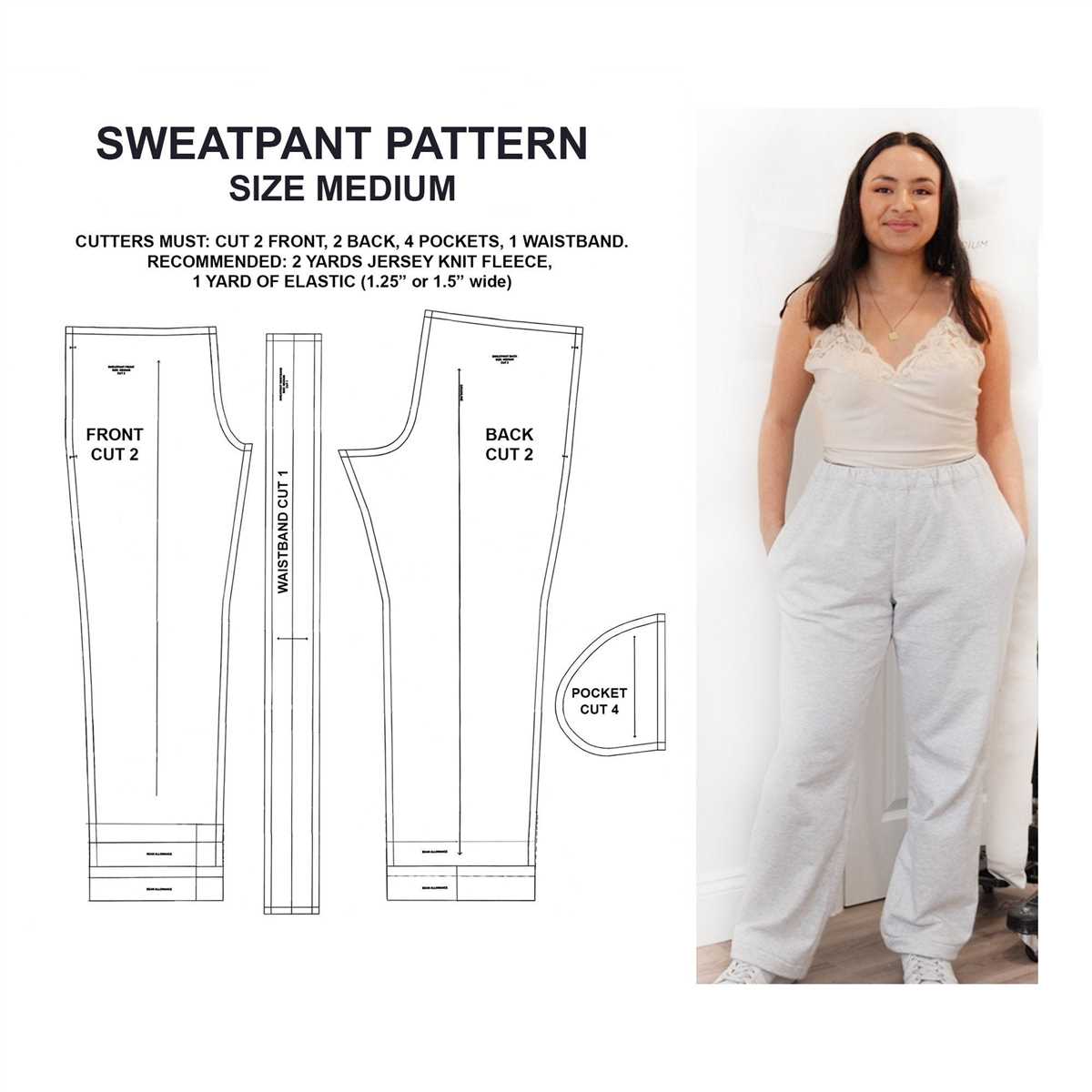 Knit sweatpants pattern