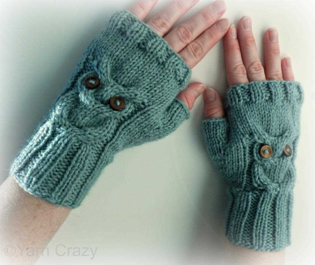 Owl mittens knitting pattern