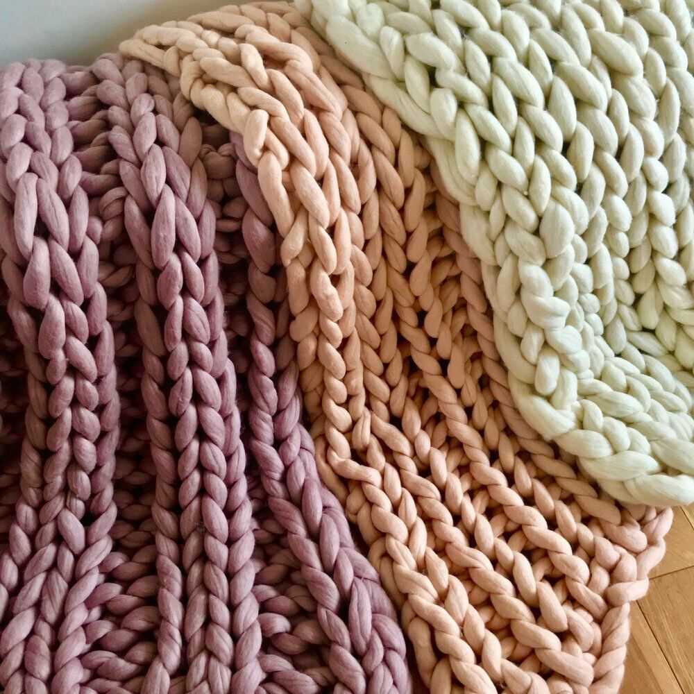 Chunky wool knit blanket pattern