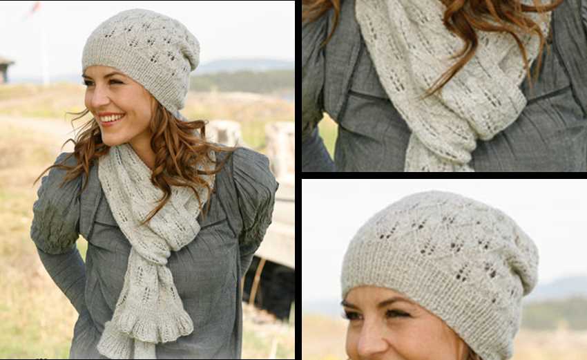 Knitting pattern for hat with scarf attached